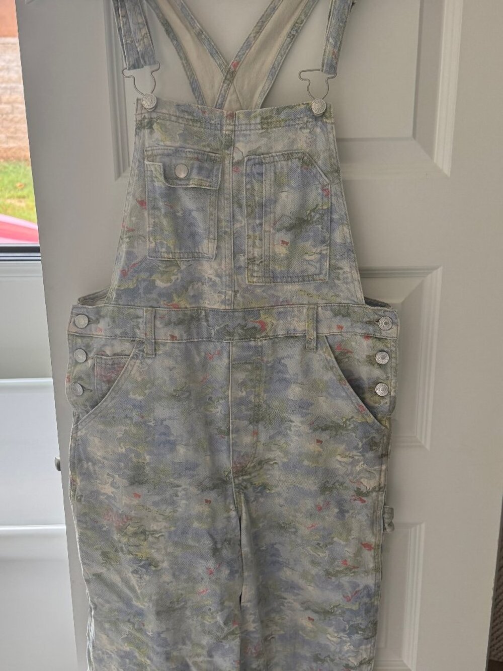 Pilcro Anthro Multi Floral Watercolor Overalls 27 VG